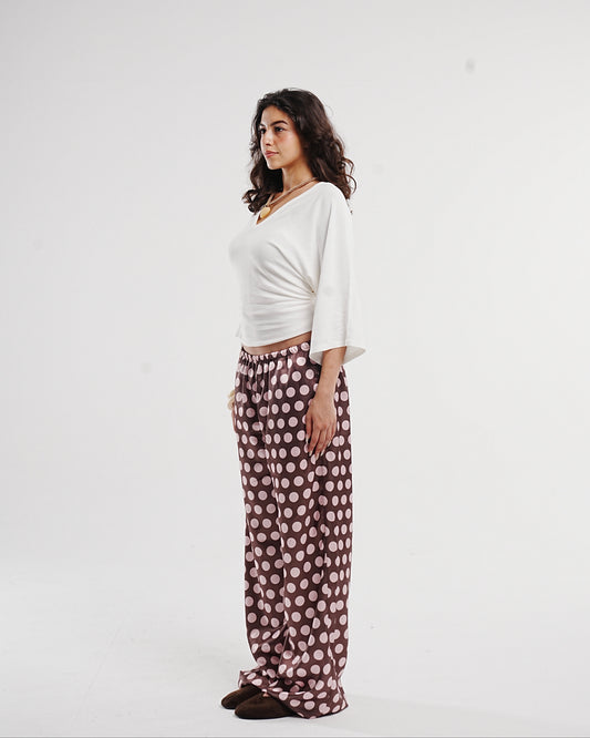 Rose Latte Dots Pants