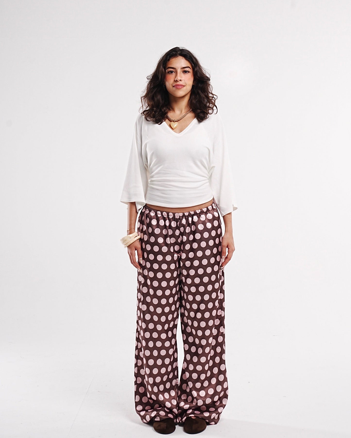 Rose Latte Dots Pants