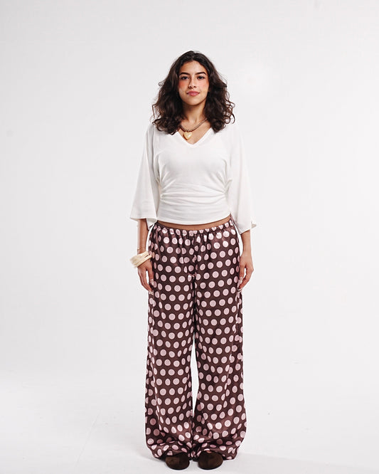 Rose Latte Dots Pants
